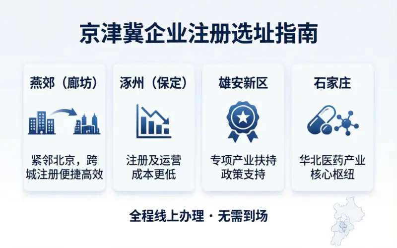 河北注册公司各市注册条件和费用对比