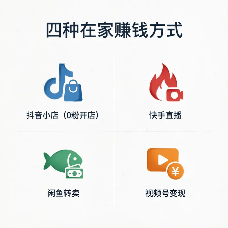 失业后在家做什么赚钱：抖音小店、快手直播、闲鱼转卖等四种方式