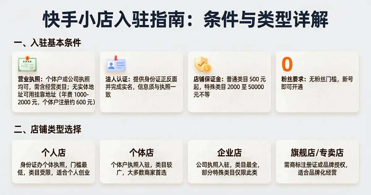 快手小店开店需要什么条件